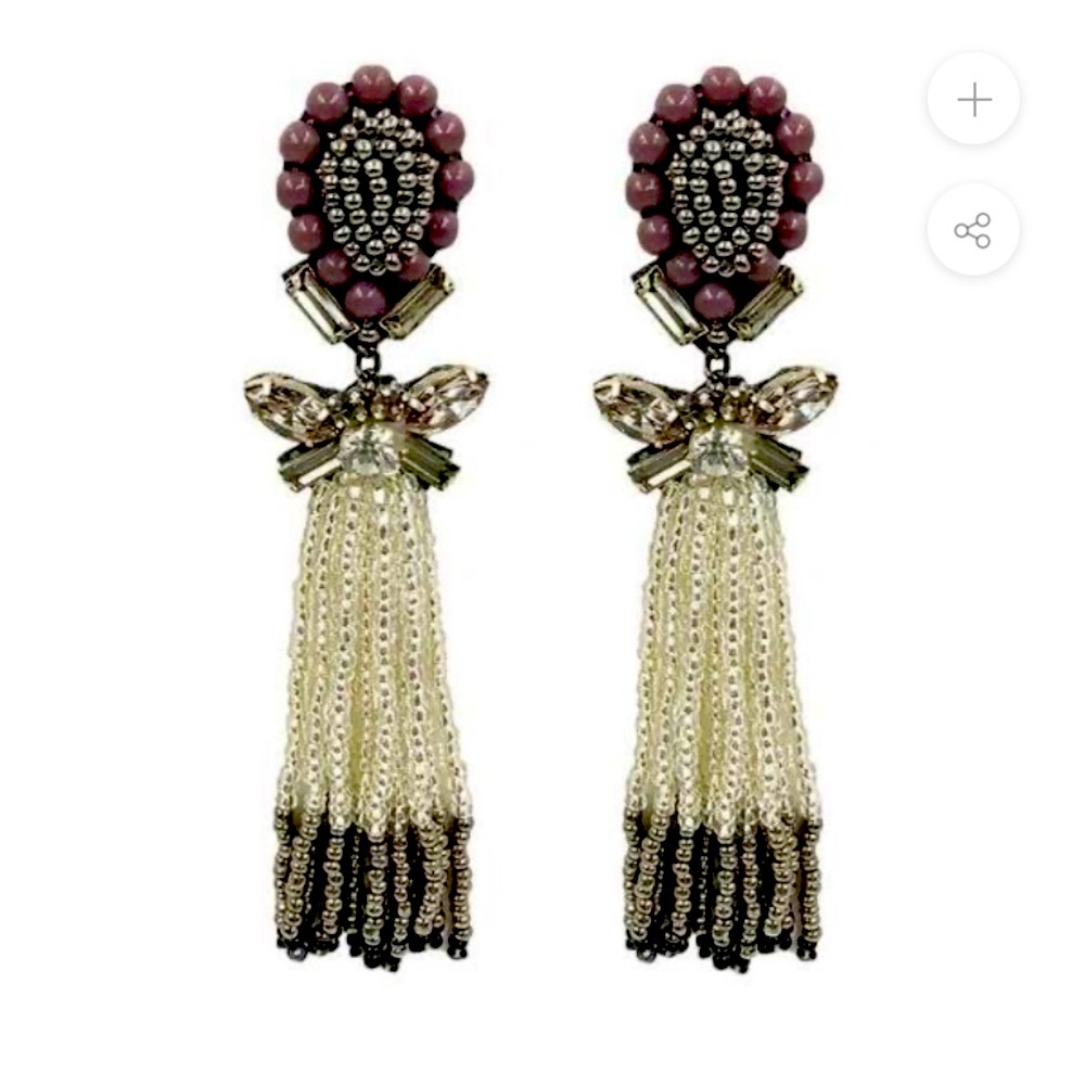 DEEPA GURNANI BETHEA EARRINGS IN GRAY WITH POSTS - Picture 4 of 13